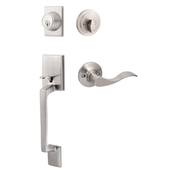 Sure-Loc Hardware Sure-Loc Hardware Coronado Handleset with Round Thumb Turn, Snowbird handleset trim, Satin Nickel, Right hand CN507-R-SB RH 15 - main